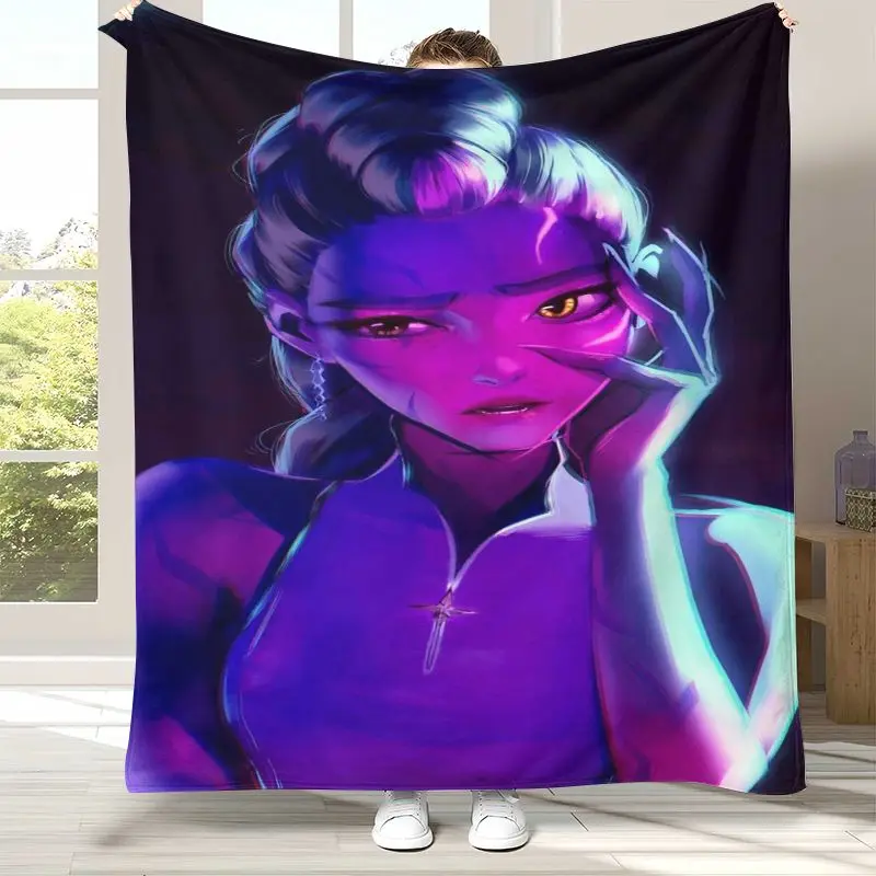 Kpop D-Demon H-Hunters Girl Cartoon Soft Flannel Throw Blanket,Cozy Warm Blanket for Bed,Sofa,Living Room,Picnic,Home Decor Gift