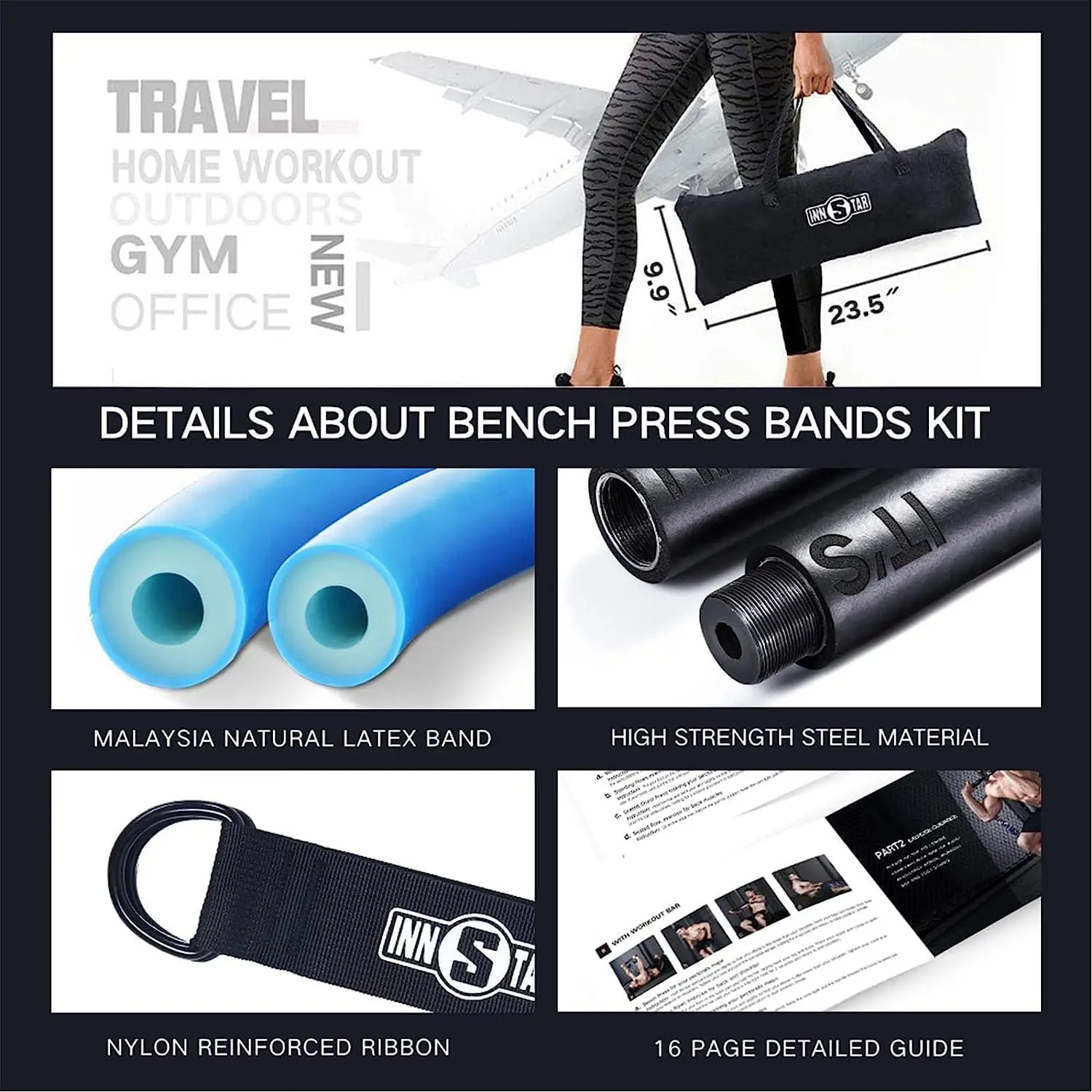Heavy-Duty Resistance Bands Set with Bar 6