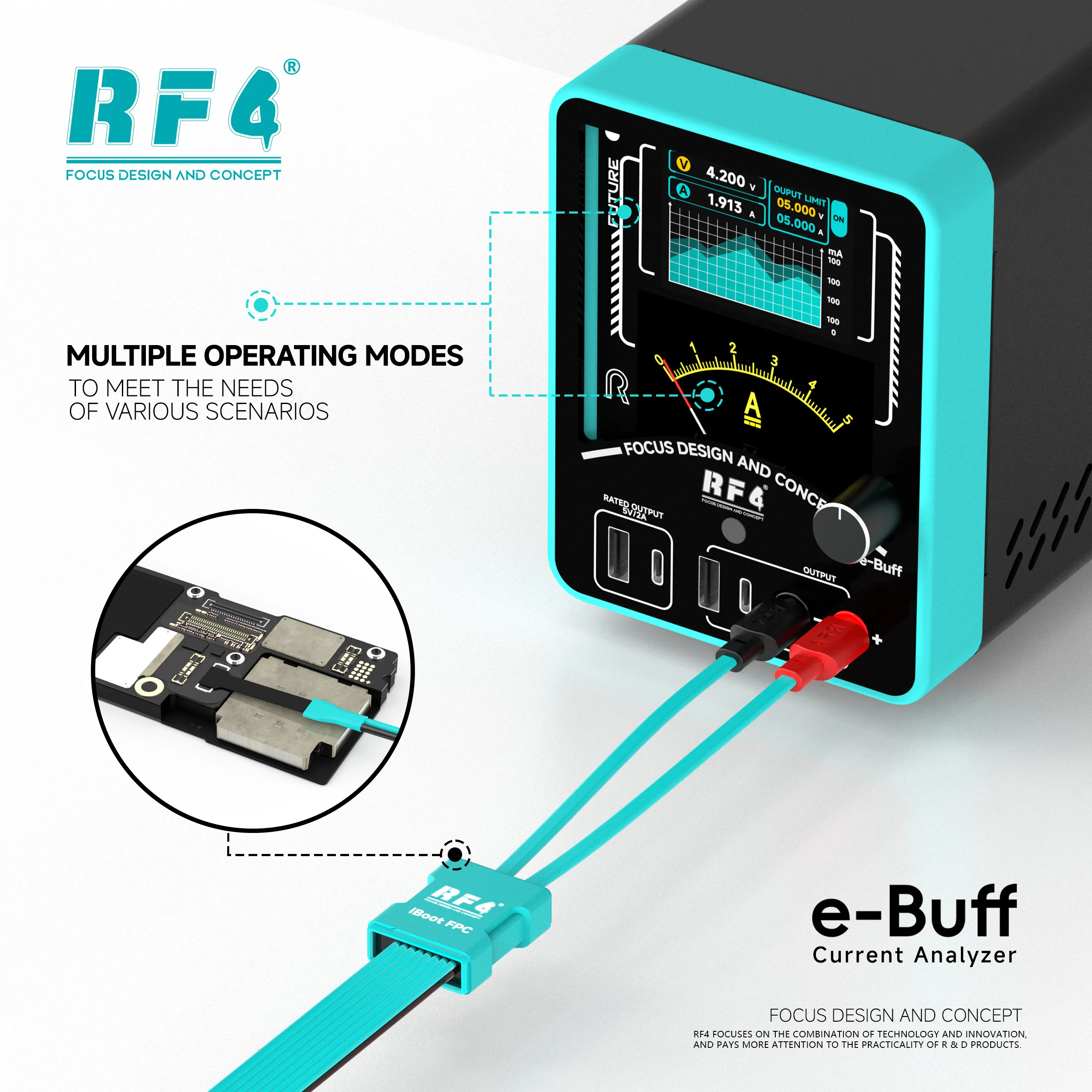 analizador-de-corriente-rf4-e-buff-con-pantalla-dual-alimentacion-estable-de-5v2a-captura-precisa-de-corriente-proteccion-integrada-para-reparacion-de-telefonos