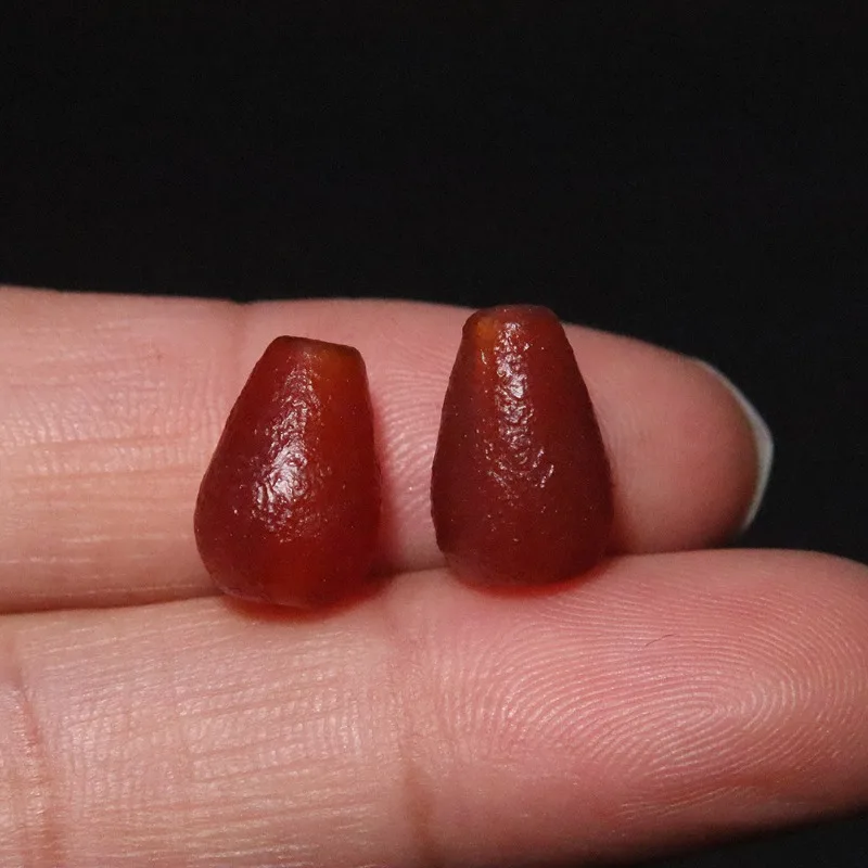 Natural red agate weathered pattern water drop bead separation DIY cultural antique accessory