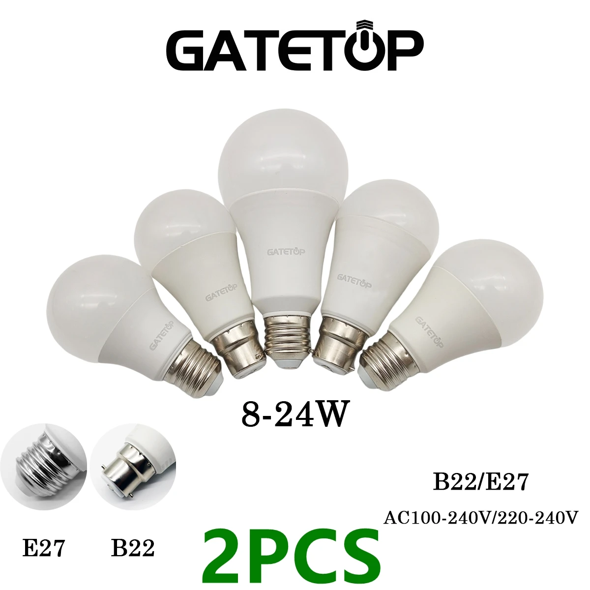 2szt/LOT Żarówki Led E27 B22 AC120V/AC220V Moc 8W 9W 10W 12W 15W 18W 20W 24W Ciepłe Białe Dzień Białe Zimne Białe Lampy do Domu