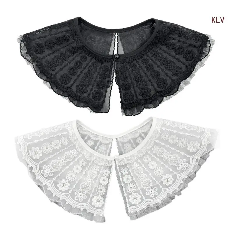 

Lace Floral Girls Clothes Accessiory Embroidery Collar Flower Ancient Art Traditional Lace Shawl Collar Lapel