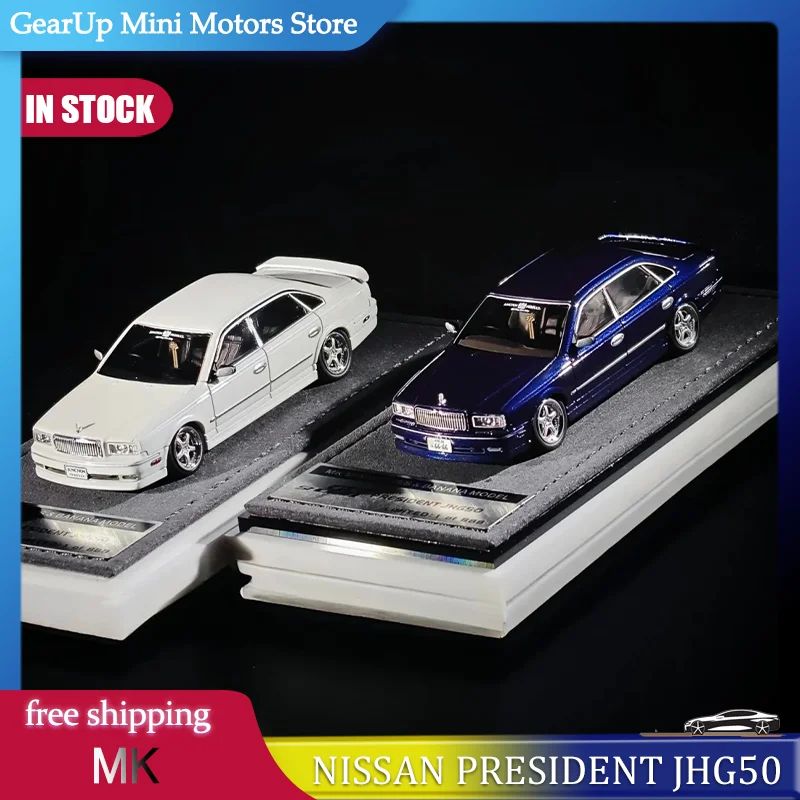 

New In Stock Mk Miniatures 1:64 Nissan President Vip Style President Jhg50 White Alloy Model Miniature Diecast Coolcarshow Toy