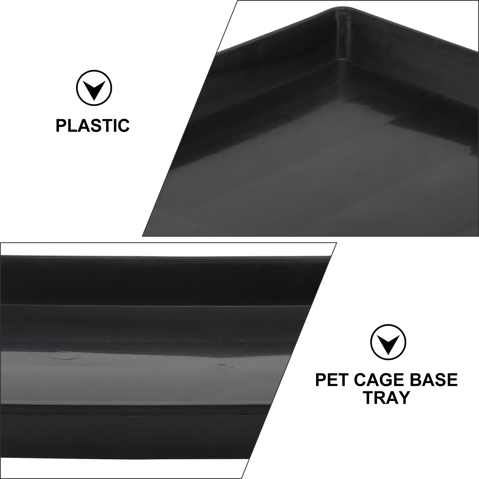 

Plastic Pet Cage Tray Leakproof Durable Replacement Bedpan Easy Clean Black Accessory Poop Tray Dog Kennel Pet Supplies