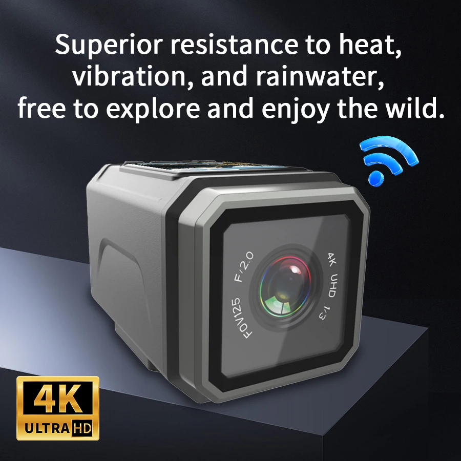 Picture 3: 4K EIS Action Camera 125° Wide Angle WiFi Waterproof Anti-Shake Voice Talk with Mount Long Lasting for Motorcycle Diving