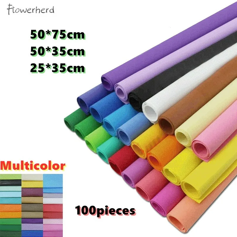 100pack/lot 50x70cm DIY Tissue Paper Craft Paper Clothing Packing Flower Bouquet Wrapping Paper Gift Packaging Scrapbook Paper