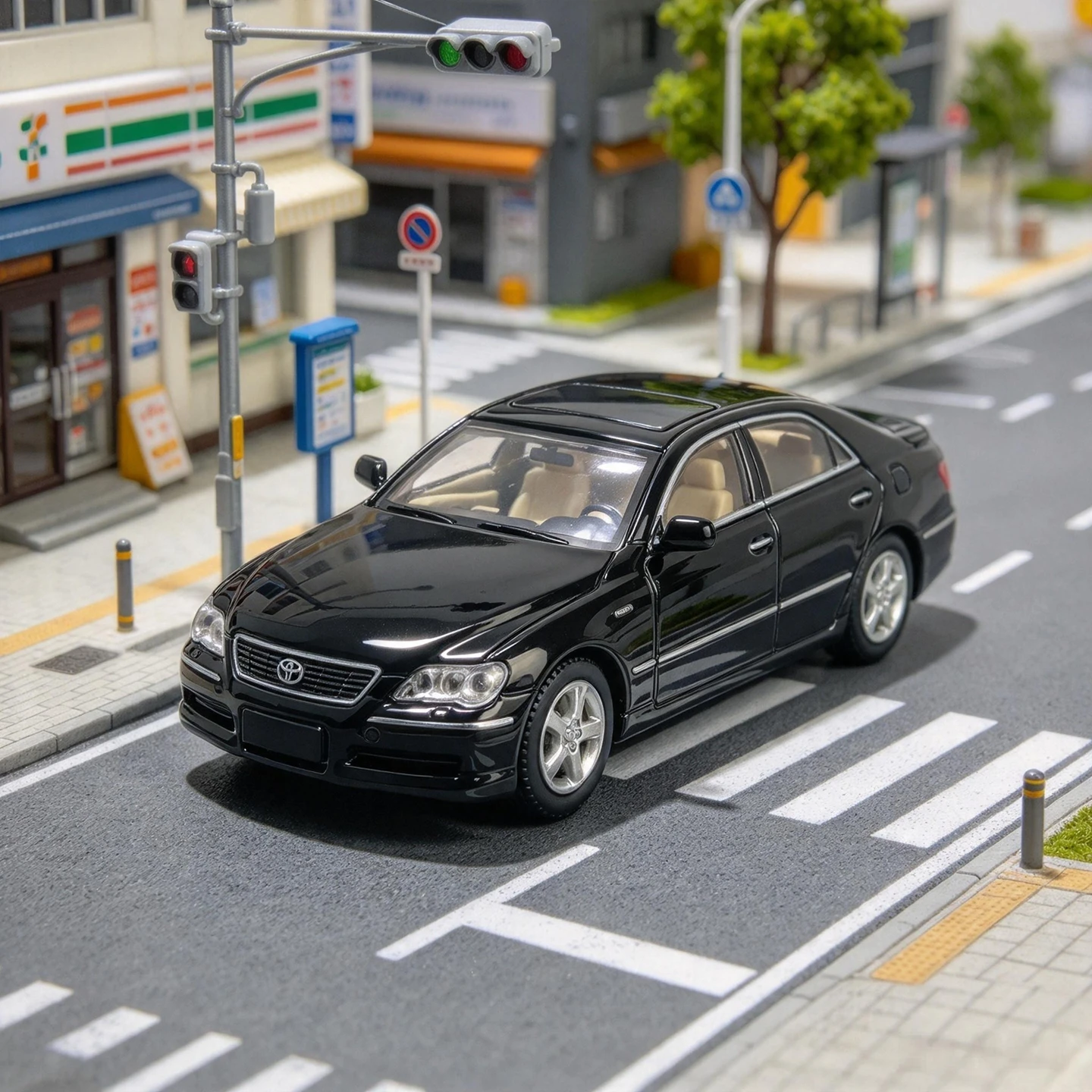 1:64 Simulation Toyota Reiz Alloy Car Model Ornament Collection Fashion Sedan Desktop Decoration Gift