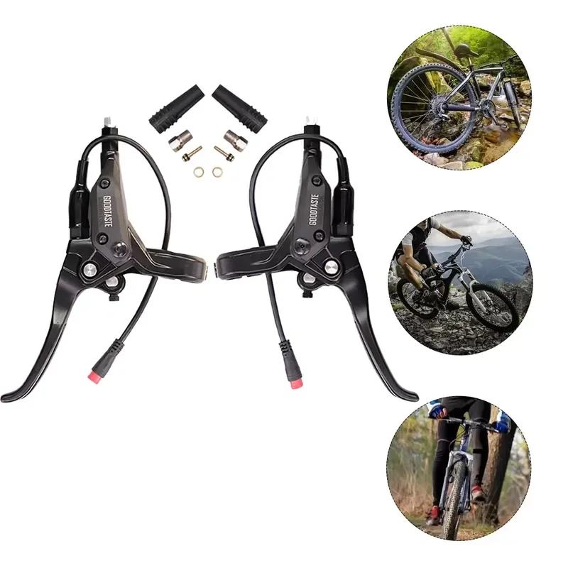 GT03 Power Off Oil 2pin E Bike Left Right Brake Handle Electric Bicycle MTB Hydraulic Disc Brakes Set Replacement Parts