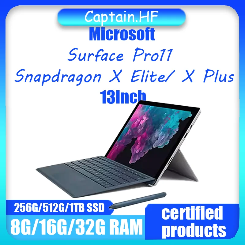 

Surface Pro11 Snapdragon X Elite/ X Plus 13Inch 256G/512G/1TSSD 8G/16G/32G/64G RAM 10-core CPU/12-core CPU.