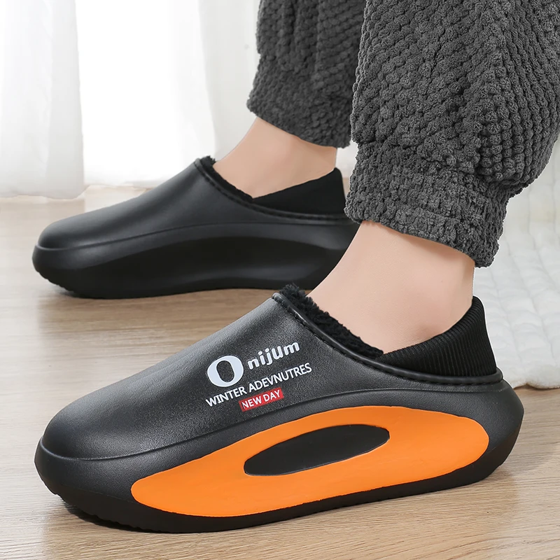 Мужские и женские хлопковые тапочки, мягкие теплые тапочки, непромокаемые лоферы, унисекс, домашние плюшевые тапочки для спальни, зимняя парная обувь