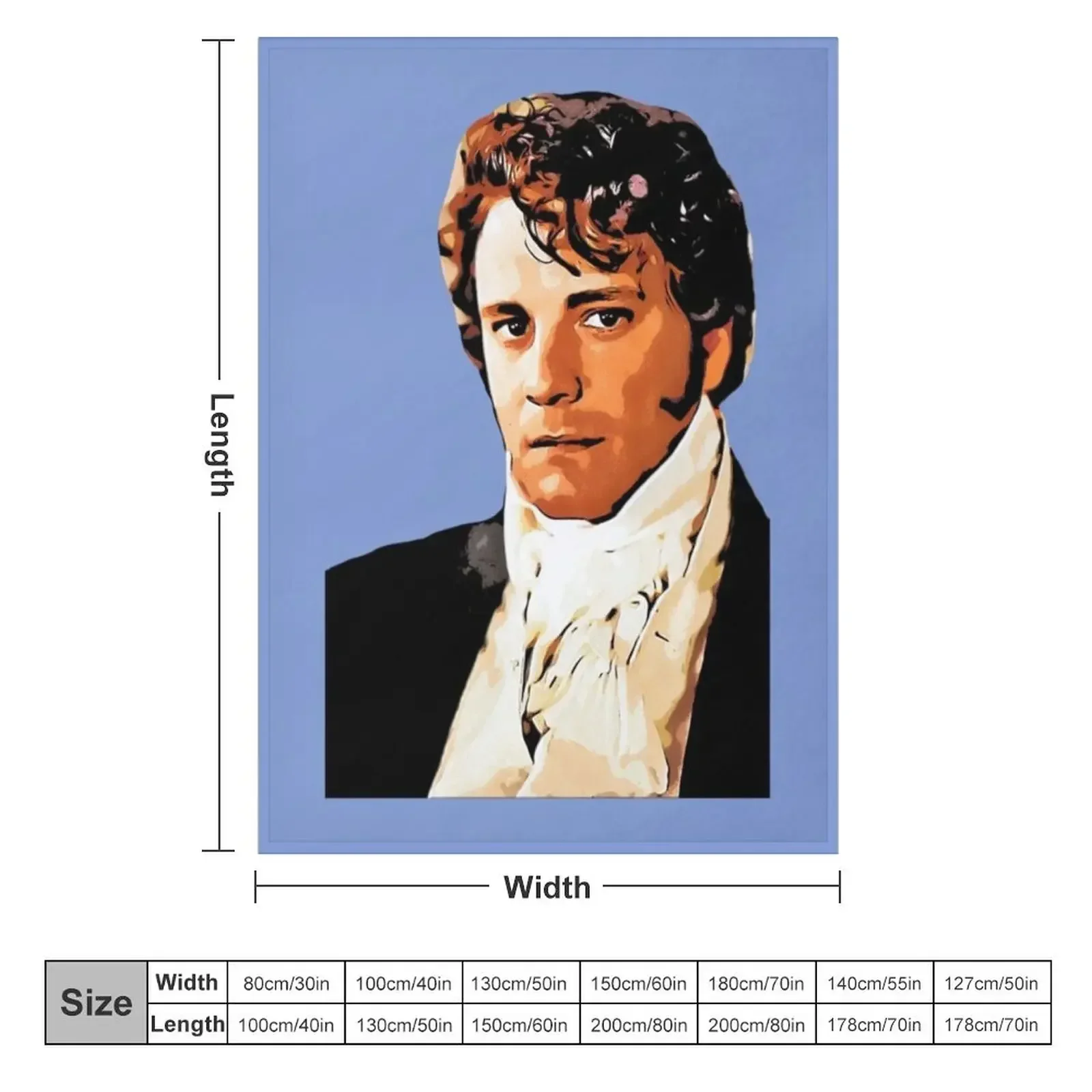 Mr Darcy, Pride and Prejudice Art Print Cartoon Effect Throw Blanket warm winter Multi-Purpose Custom Blankets