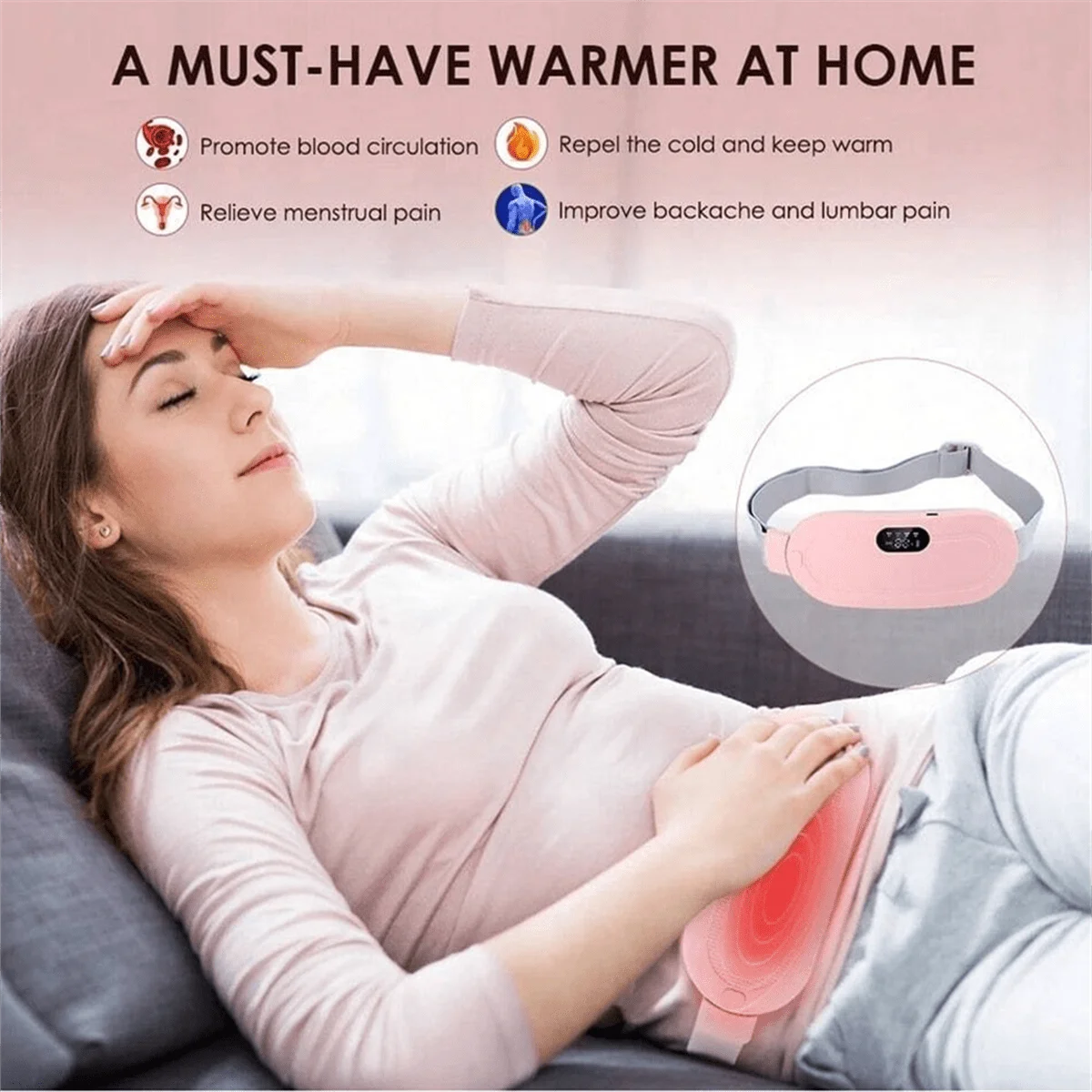 Electric Menstrual Spasm Massager Vibrator Heating Belt Suitable For Relieving Menstrual Discomfort, Keeping Waist And  heating