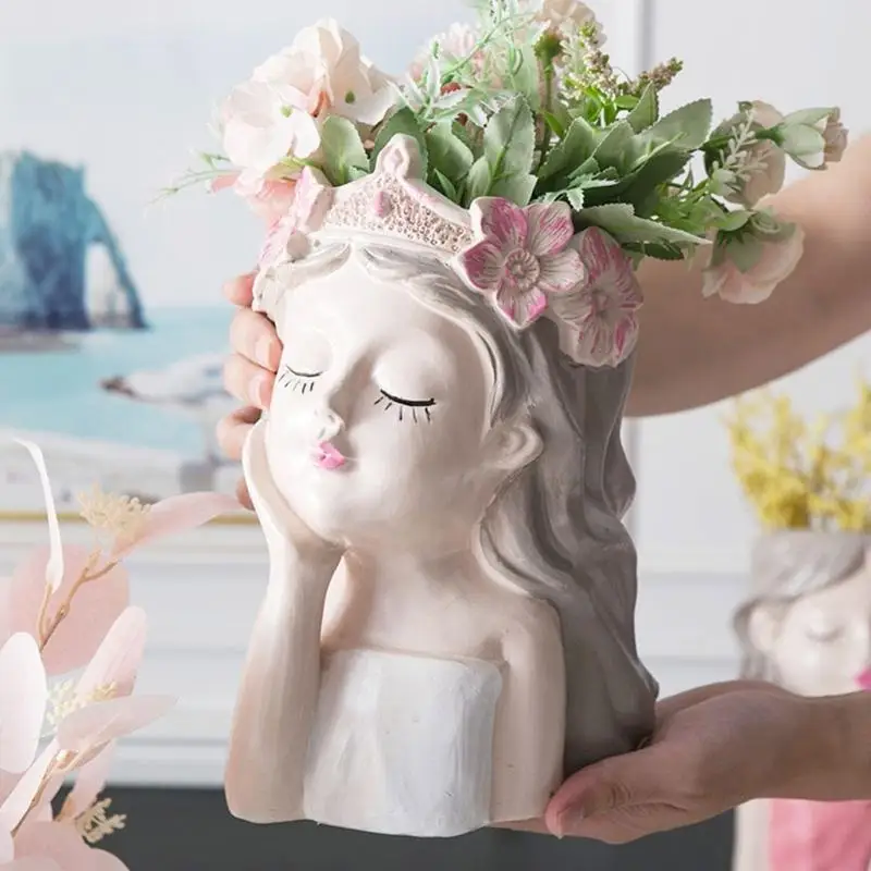 U75C Girls Penhouder Pot Siliconen Mold Epoxy Resin Mold Table Ornament Mold