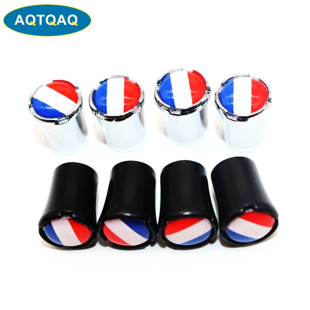 

4 Pcs/Set Zinc Alloy France National Flag Tire Valve Stem Cap Tire Wheel Stem Air Valve Caps for Auto Cars