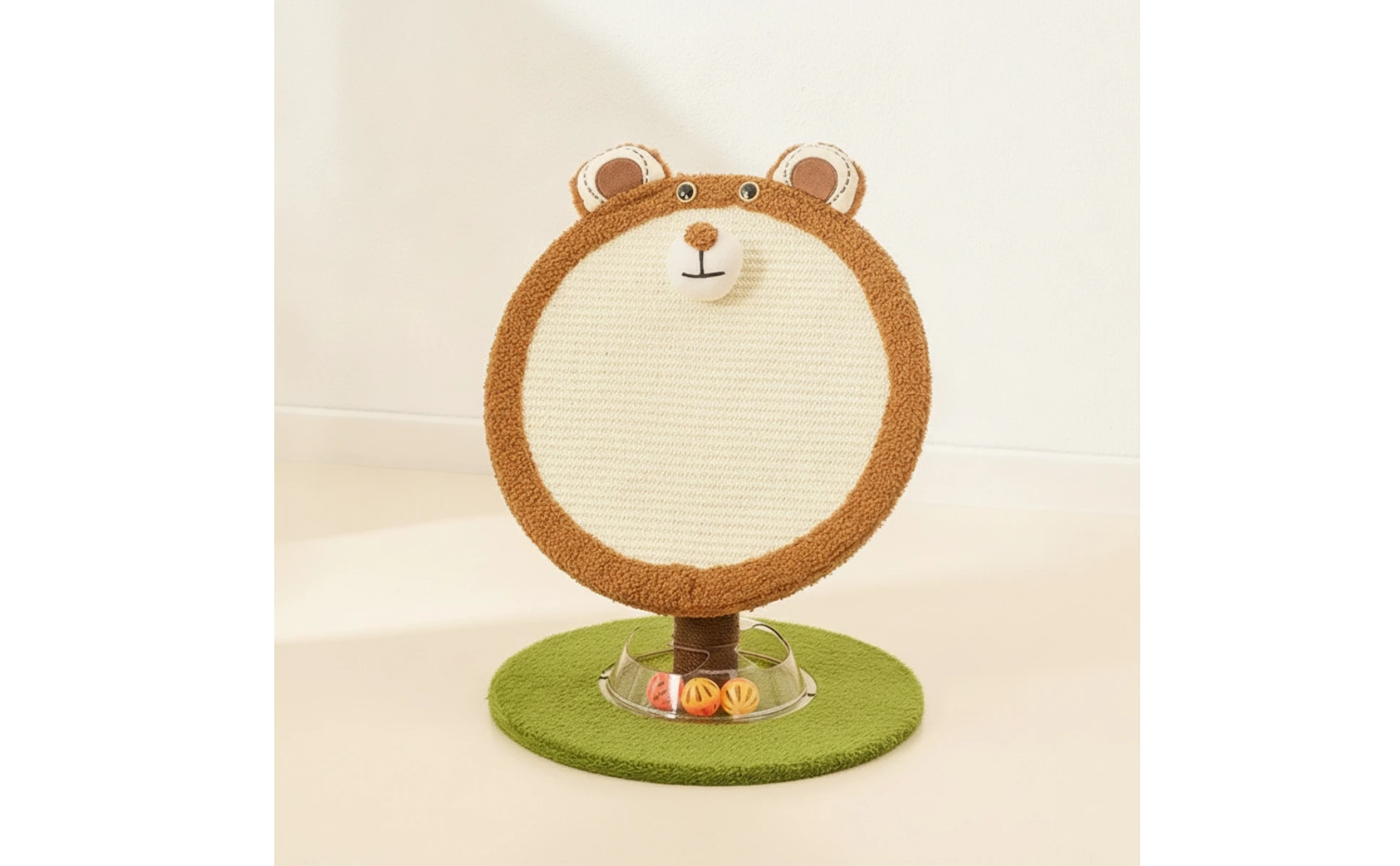 Cat Scratcher with Toy Balls Sturdy Cat Scratching Board Pet Furniture Indoor Non for Cats, Living Room
