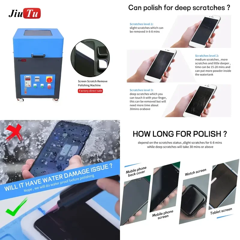 2026 CE Phone Screen Front Back Glass Scratches for 15 15 Pro Max Polishing Grinding Machine