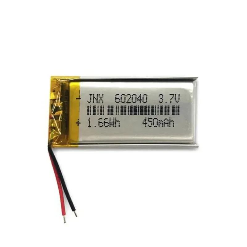 New 602040 3.7V 450mAh Polymer Lithium Battery Cell for Bluetooth Earphone Speaker Electric Toothbrush LED Light Lithium Battery