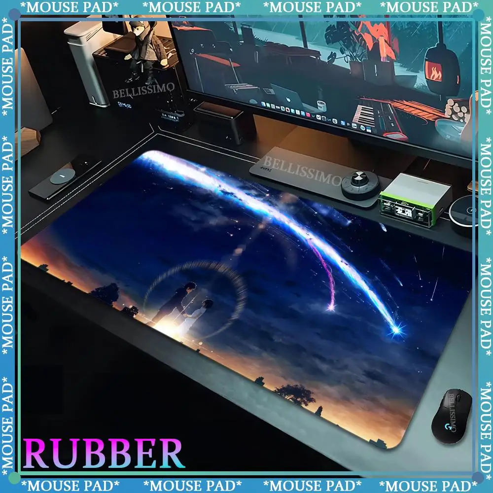 Nebula MousePad Anime Game Player Oversized Desk Pad Space Galaxy Purple Blue Aesthetic Keyboard Pad Rubber Non-slip Mouse Pad