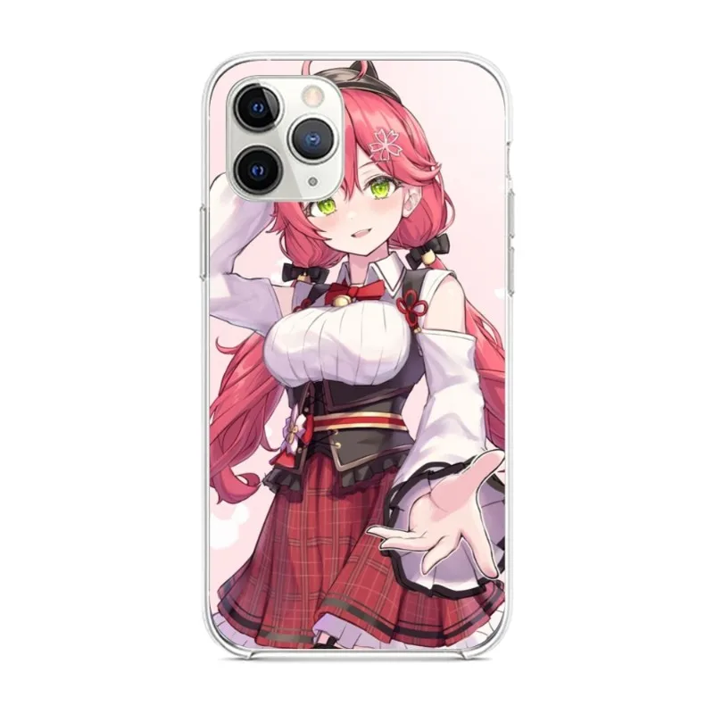 Anime Sakura Miko Phone Case for iPhone 14 13 12 11 XS X 8 7 6 Plus Mini Pro Max SE 2022 Clear Cover Funda Shell