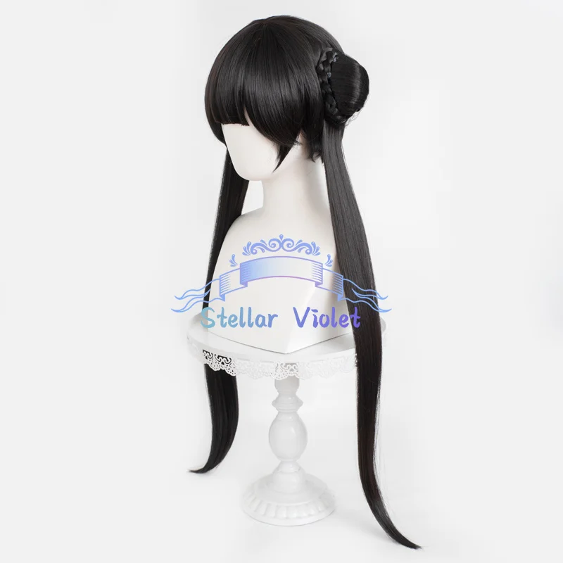 أنيمي بطاقة الآسر ساكورا ميلينغ لي شعر مستعار تأثيري أسود 80 سنتيمتر ذيل حصان مقاومة للحرارة الاصطناعية الشعر أنيمي شعر مستعار للحفلات + غطاء شعر مستعار