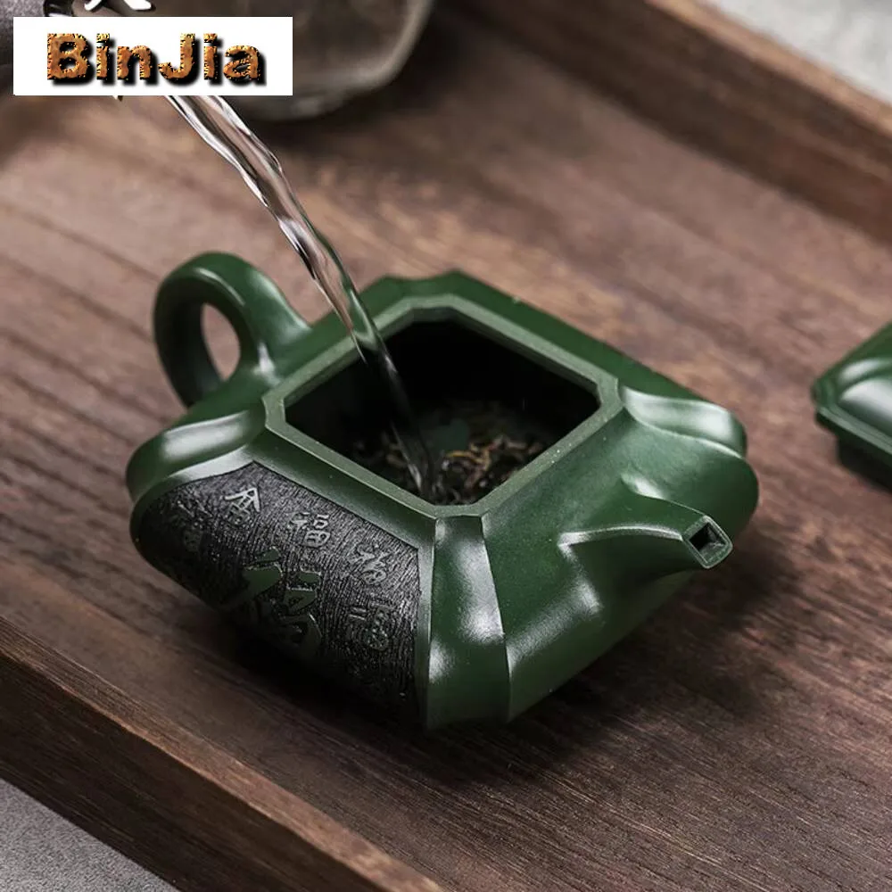 450 مللي أصيلة ييشينغ الأرجواني الطين إبريق الشاي الشهيرة اليدوية براد شاي الذين تتراوح أعمارهم بين الجاديت الطين الأخضر غلاية الصينية Zisha مجموعة Teaware الحرفية #5