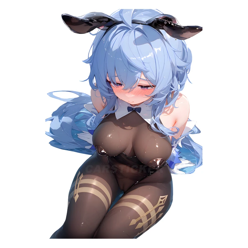 

Anime Blue-Haired Woman Car Stickers Decals for Windshield Electric Bicycle Scratch-Resistant Windows Auto Decoration