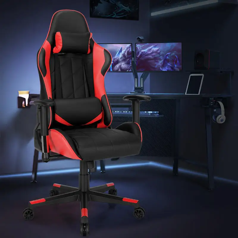 Silla De Juego Ergonómica Con Respaldo Alto, Reposacabezas, Soporte Lumbar, Color Rojo, Fácil De Limpiar, Cómoda, Diseño Giratorio — -65%, 354.71€ Coupon, from 186.01€ – 65% descuento – €186.01