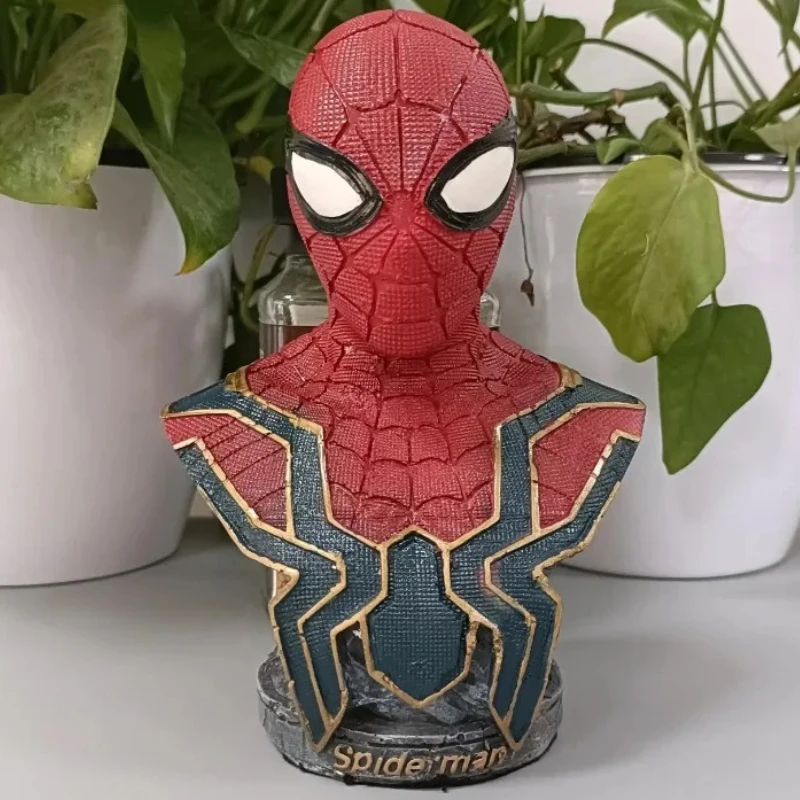 Busto de 18cm, estatua de resina, Iron Man, Spider Man, Pantera Negra, colección de superhéroes, modelo, decoración del hogar, decoración de escritorio