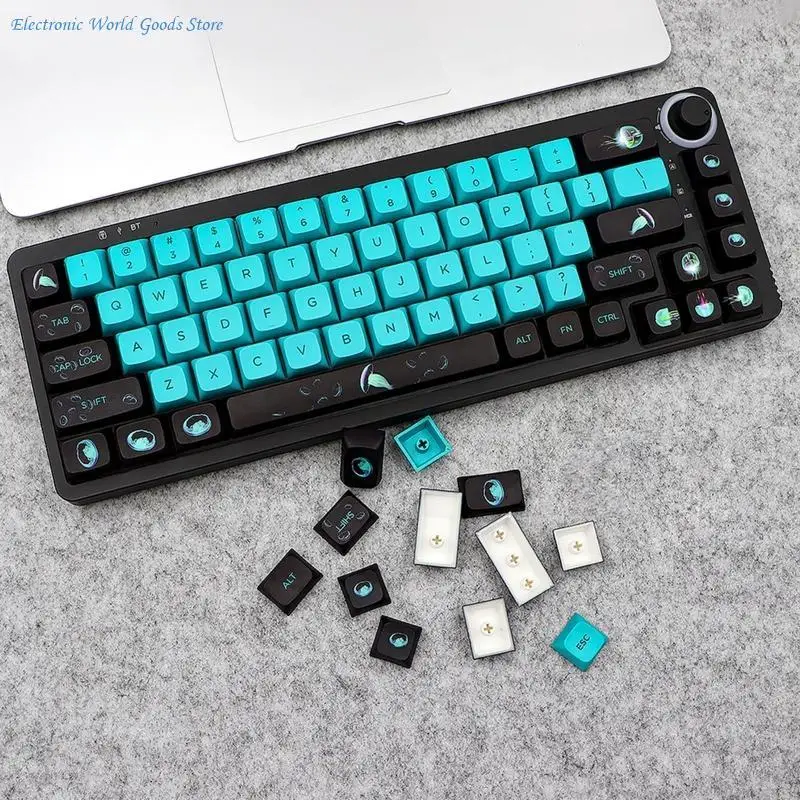 A3PD 141 pièces gelée poisson XDA Keycaps colorant sous rétro-éclairage Keycap pour clavier mécanique