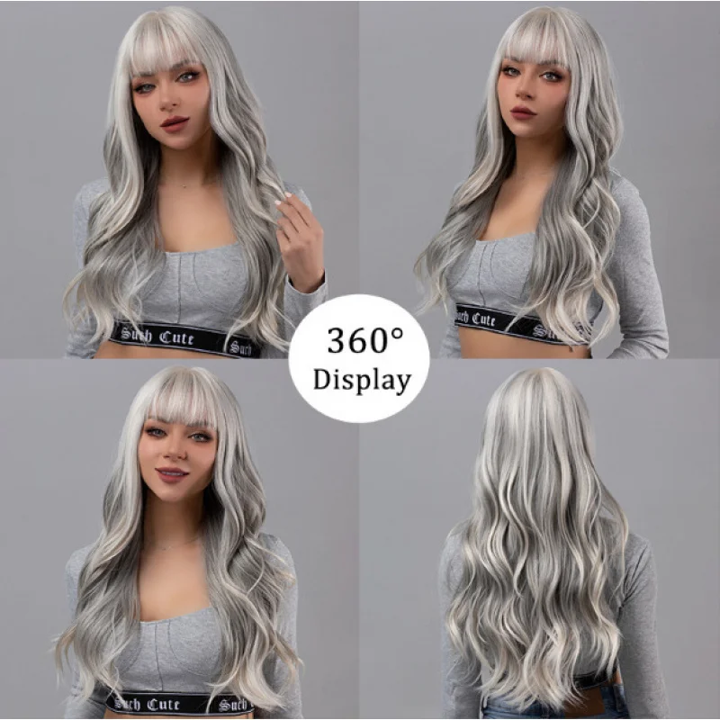 

Новый женский парик с градиентом в Европе и Америке, доступно несколько цветов, синтетическая шапочка для парика с длинными вьющимися волосами