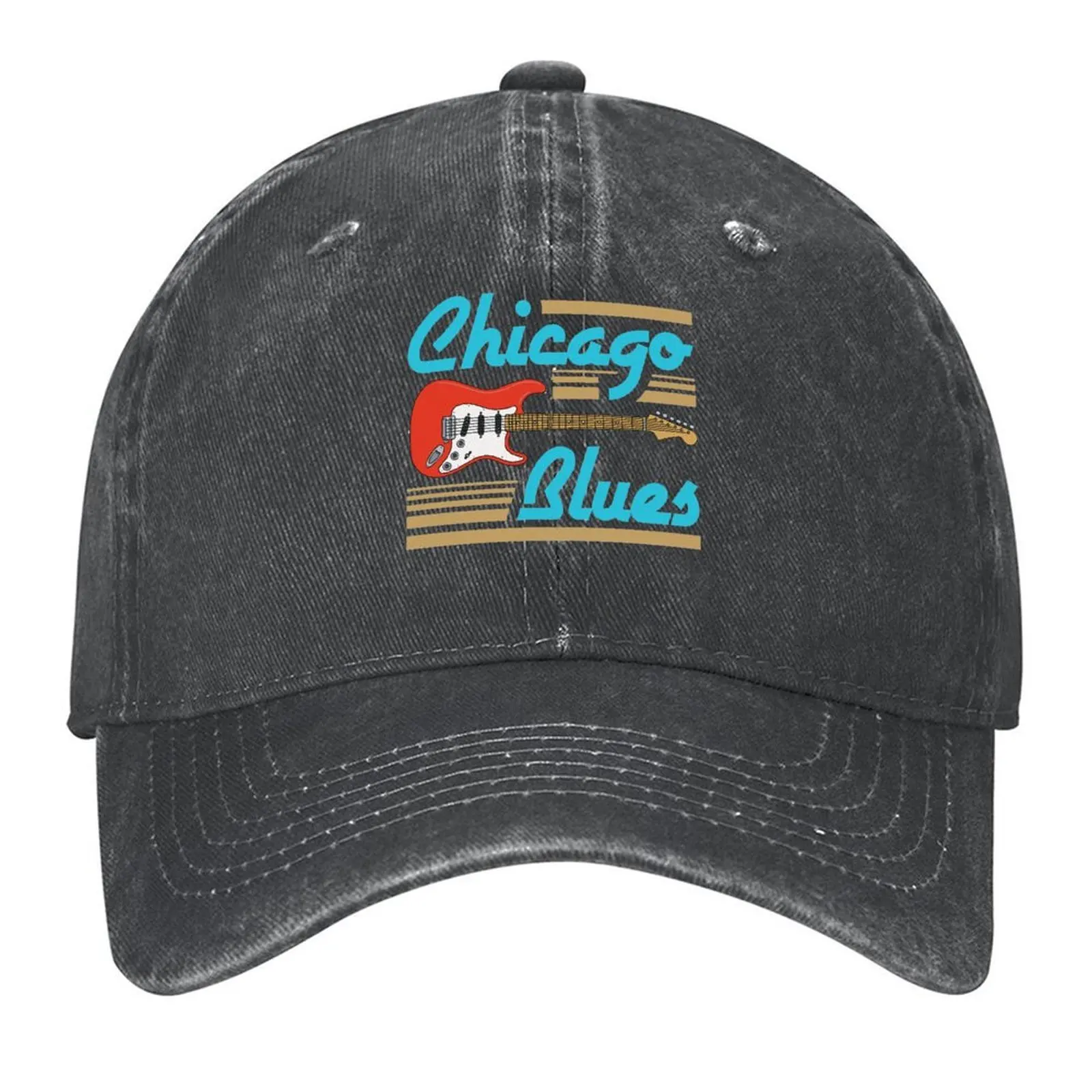 

Chicago Blues Musician Guitar Baseball Cap Hat Man For The Sun Hat Beach Custom Cap beach hat Women's Hats For The Sun Men's