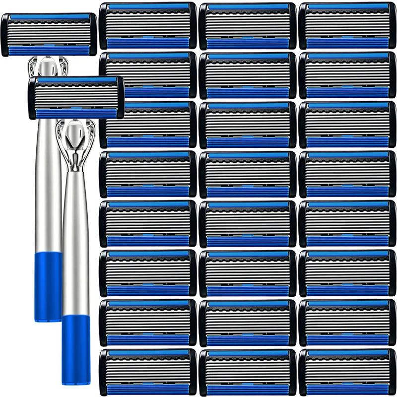 Manual Shaver Upgraded with 8 Layers of Scratch Resistant Men's Stainless Steel Knife Holder