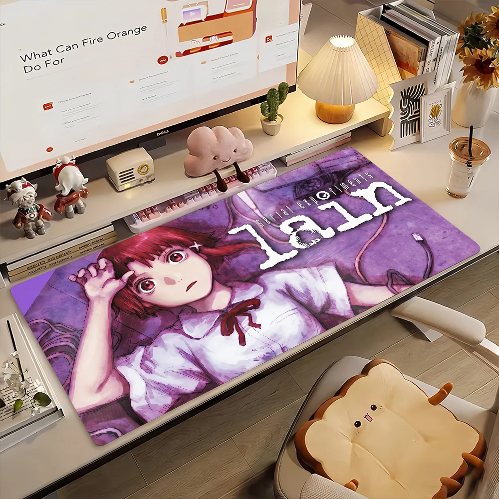 

TV Serial Experiments Lain Mouse Pad Non-slip Rubber Computer Mat Gamer Balance Decoracion Deskmat Laptop Office Large