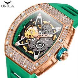 ONOLA Luxury Fashion Watch Hollow Out Fully Automatic Waterproof Men's Mechanical Watch With Diamond