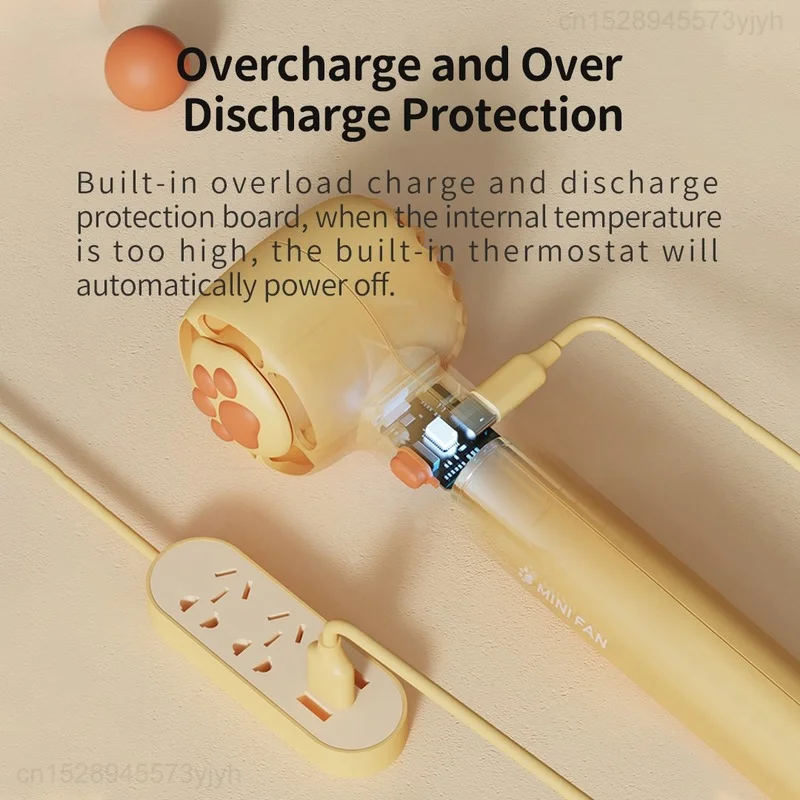 Xiaomi Sothing Bcase แมวน่ารัก Paw มือถือพัดลม3ความเร็วพัดลมสำหรับสำนักงานกลางแจ้งแบบพกพา Mini Mute พัดลม1200MAh