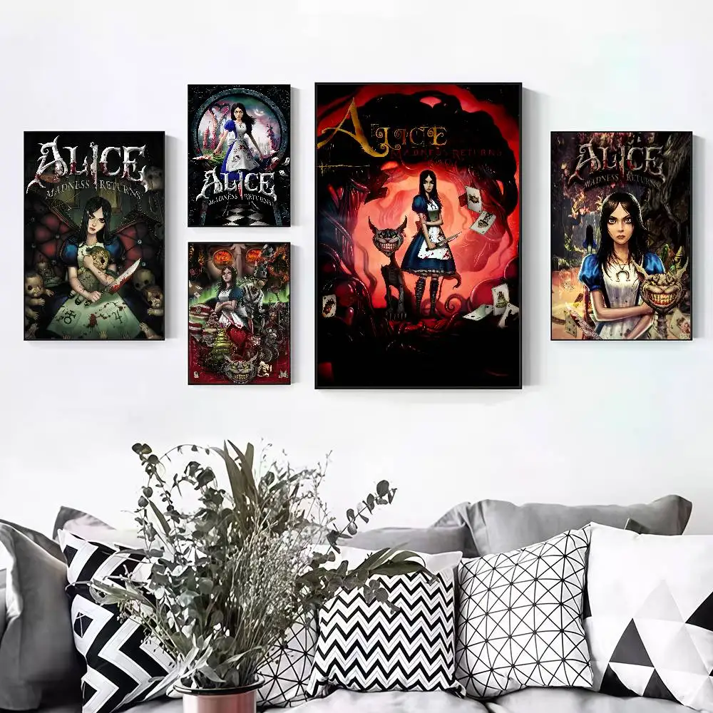 Game A-Alice M-Madness Returns Peelable Self-adhesive Poster Stickers Are Suitable For Frameless Wall Decoration In A Room