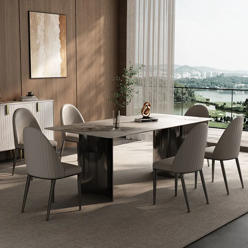 Luxury Design Dining Table Minimalist Rectangle Coffee Modern Dining Tables Chairs Side Mesa Comedor Living Room Furniture