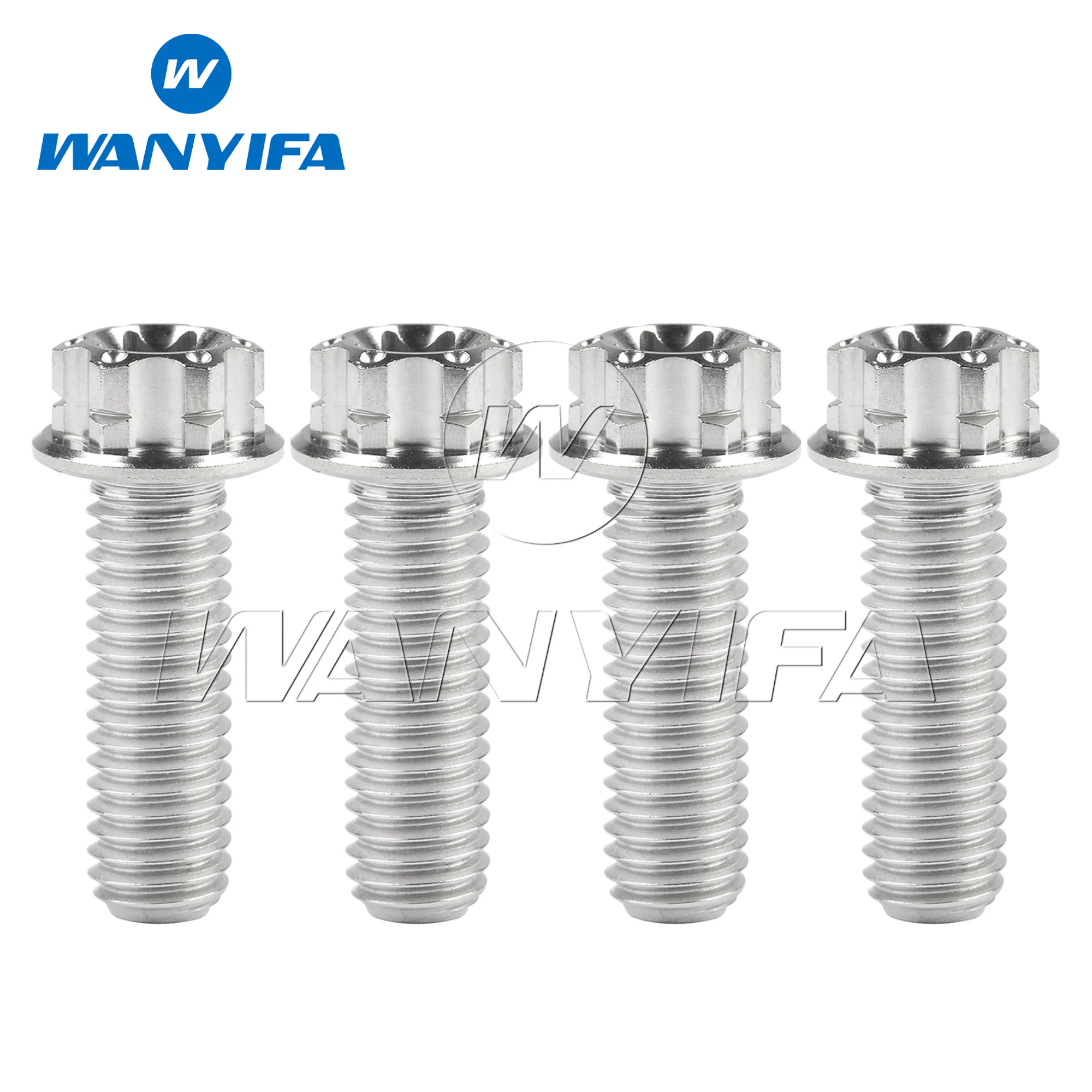 Wanyifa Titanium Bolts M10x15~90mm Pitch 1.25/1.5mm Small Flange Torx T50 Head Screws for Motorcycle Accessory Parts 4pcs