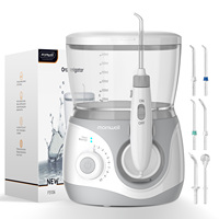 Dental Water Flosser for Kids/Adults, Countertop Oral Irrigator with 10 Pressures & 6 Tips, 600ml Water Flosser for Family