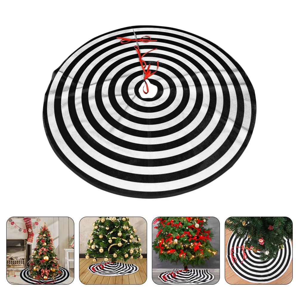 

Holiday Tree Collar Basket Black and White Striped Skirt Xmas Festival Ornament Flannel