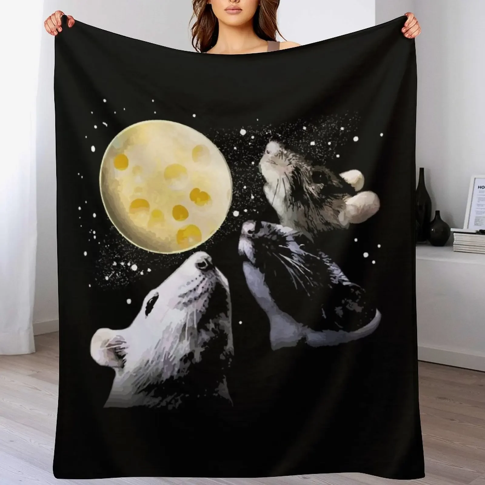 

Three Rat Moon Throw Blanket Bed Fashionable for sofa Luxury Thicken Luxury Blankets