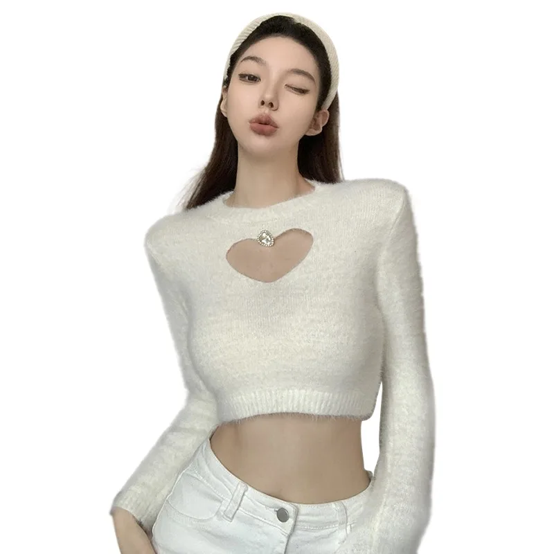 Autumn Winter Sexy Hollow Out Women Sweaters Tops Sexy Long Sleeves Sweater