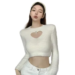 Autumn Winter Sexy Hollow Out Women Sweaters Tops Sexy Long Sleeves Sweater