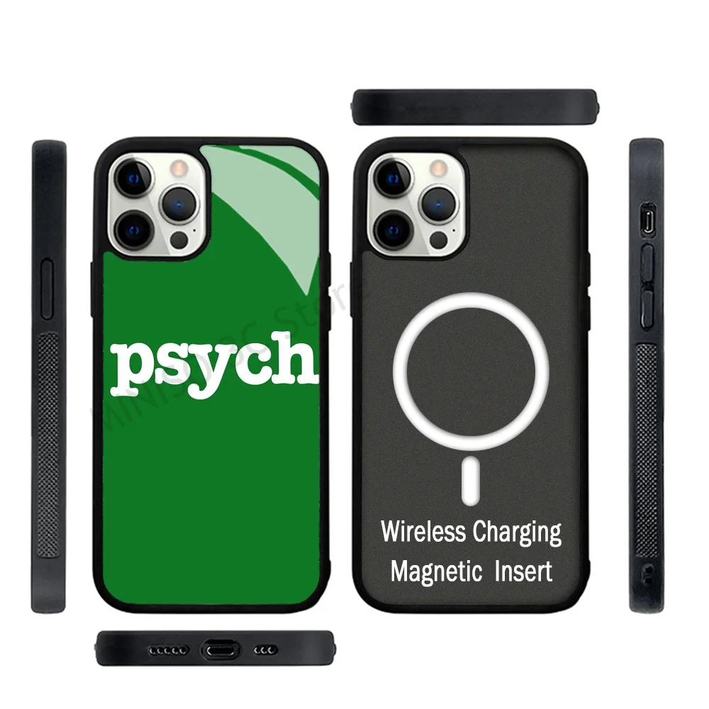 

Psych Title Phone Case Strong Magnetic For IPhone 15 14 13 Pro Max 11 12 Mini For Magsafe