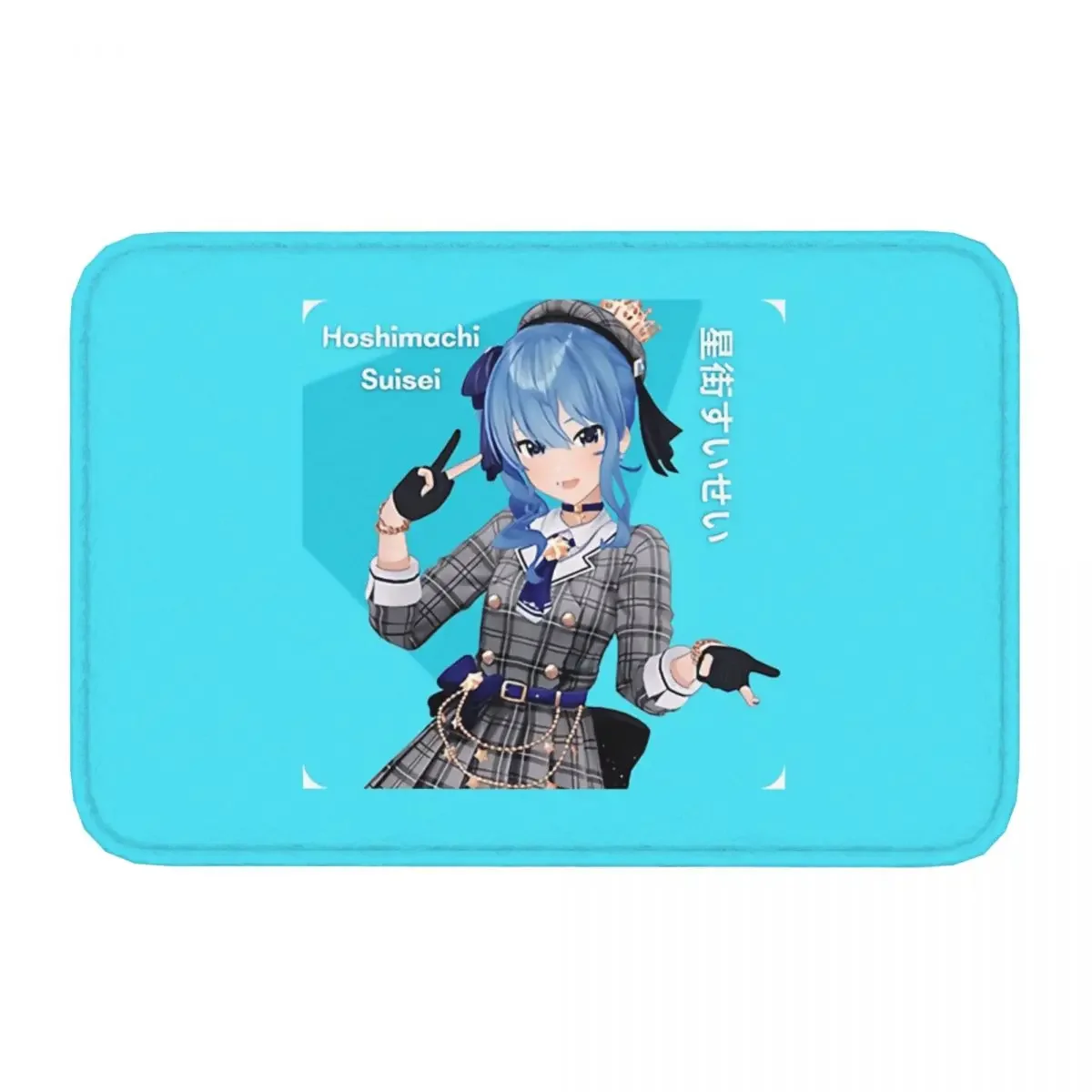 Hololive Production Fictitious Virtual Youtuber Vtuber Non-slip Rug Doormat Living Room Mat Hoshimachi Suisei Hallway Carpet