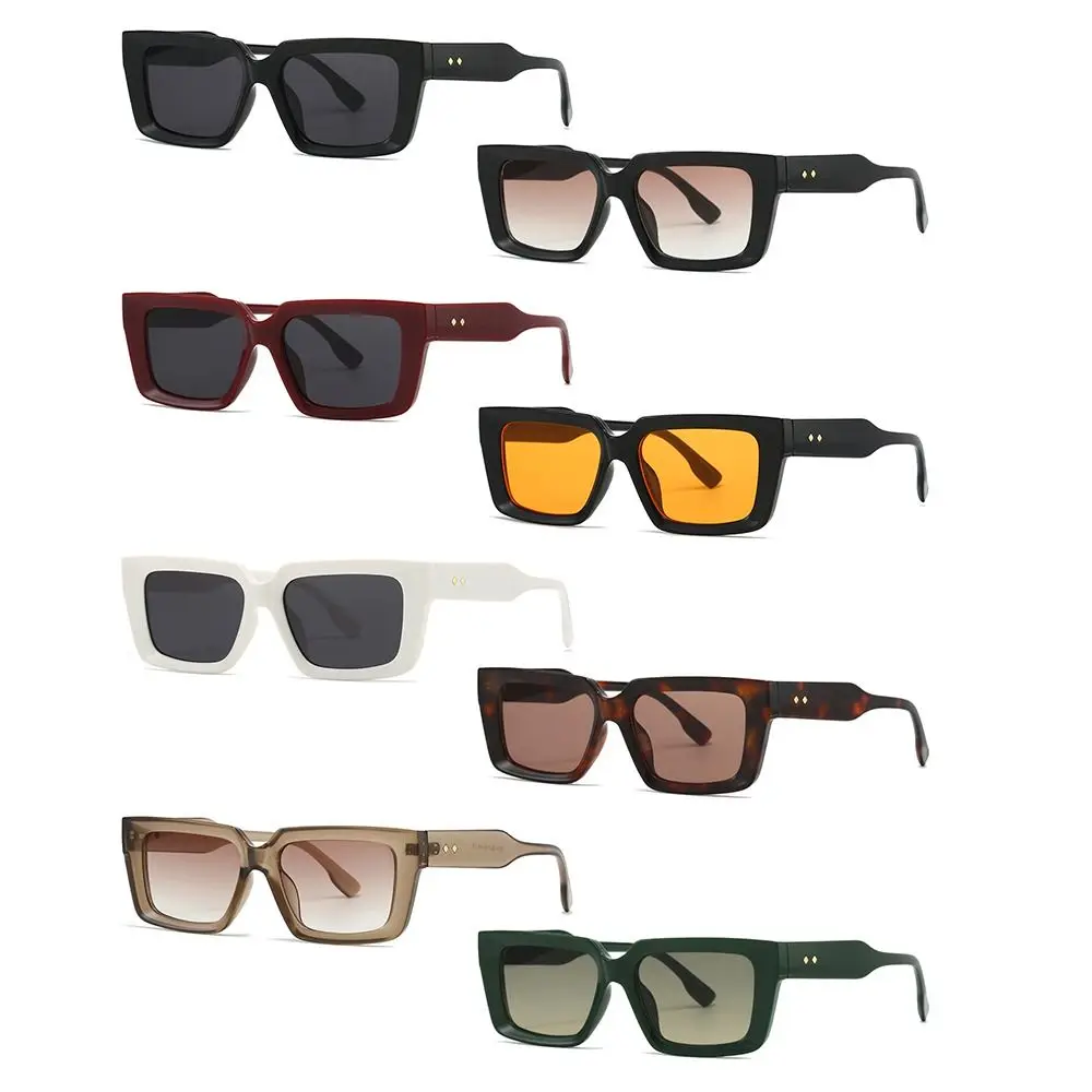 

Retro Punk Square Sunglasses UV Protection Rivets Ocean Lens Sun Glasses Shades for Women & Men