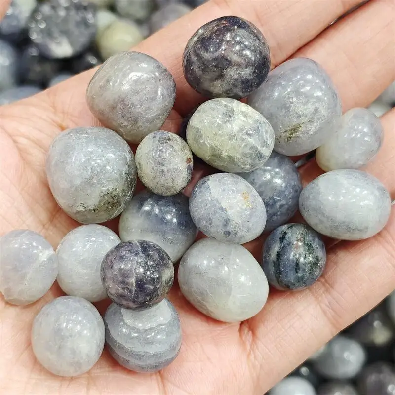 500G Natural Iolite Quartz Freeform Tumbled Stone Healing Reiki Polished Real Gemstone Aquarium Decoration Material For Jewelry