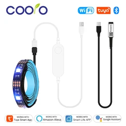 Tuya Wifi USB LED Strip Light Bluetooth RGB TV Back Lighting Smart App Control Color Changing Light Współpracuje z Alexa Google Home