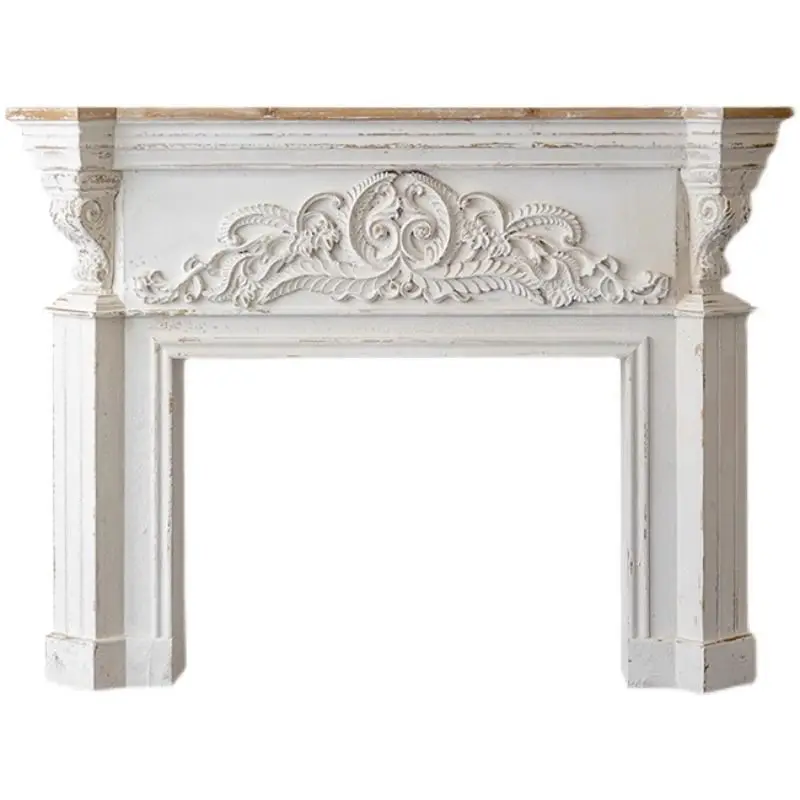 

American French retro fireplace decorative cabinet decorative fireplace rack villa bed and breakfast living room entrance