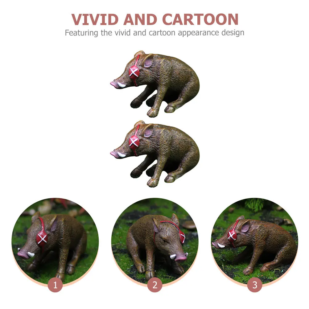 

2Pcs Pirate Resin Miniature Pig Ornaments Cute Pig Decoration Garden Micro Landscape Resin Crafts Naughty Gnomes